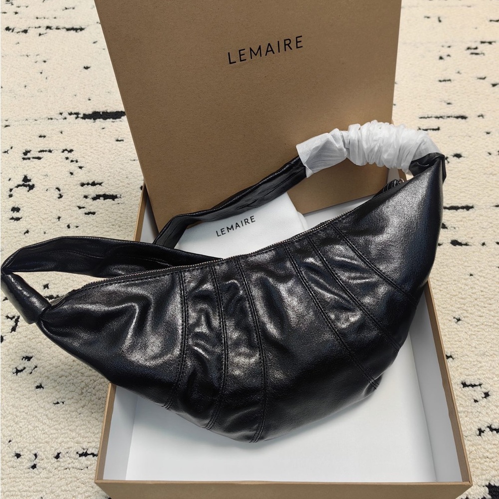 LEMAIRE Black Leather Shoulder Bag